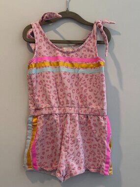 Egg New York Pink Leopard Print Retro Romper - Size 5 - Like New!!